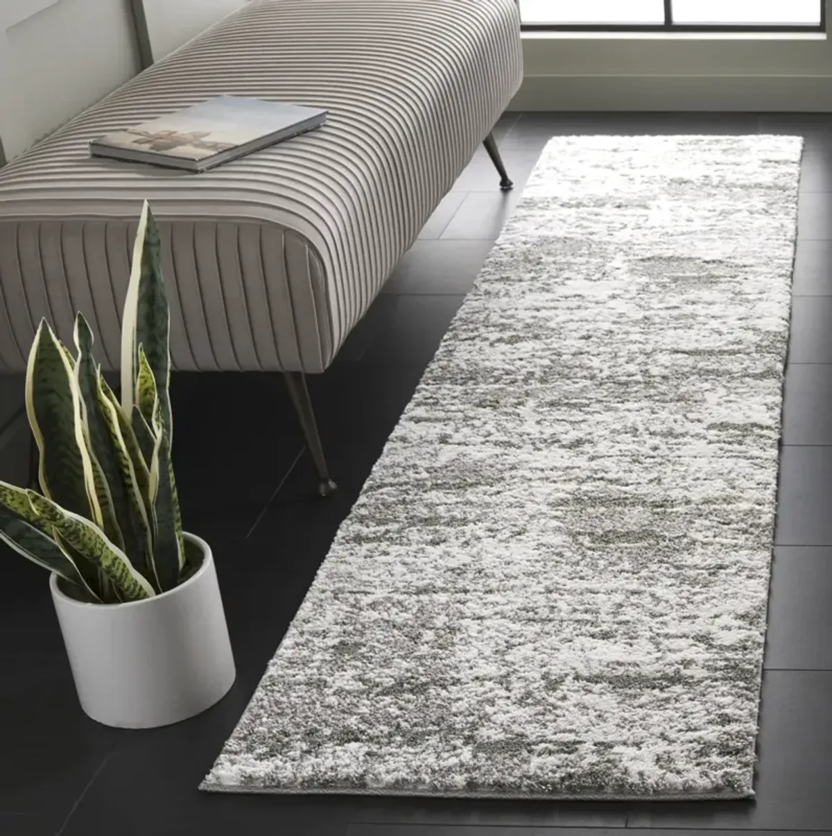 CENTURY 350 GREY  2' x 8' Runner Rug