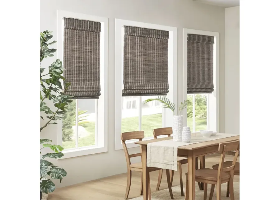 Madison Park Eastfield Grey Ash Bamboo Light Filtering Roman Shade 64"L