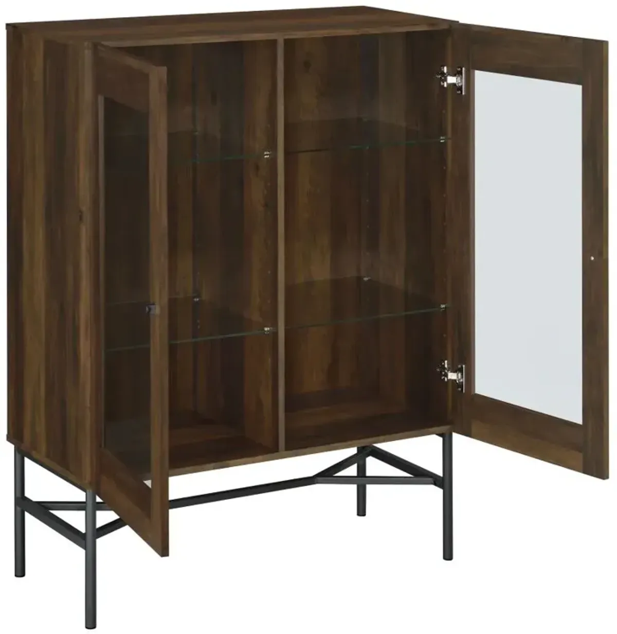 Bonilla 2-door Accent Cabinet with Glass Shelves