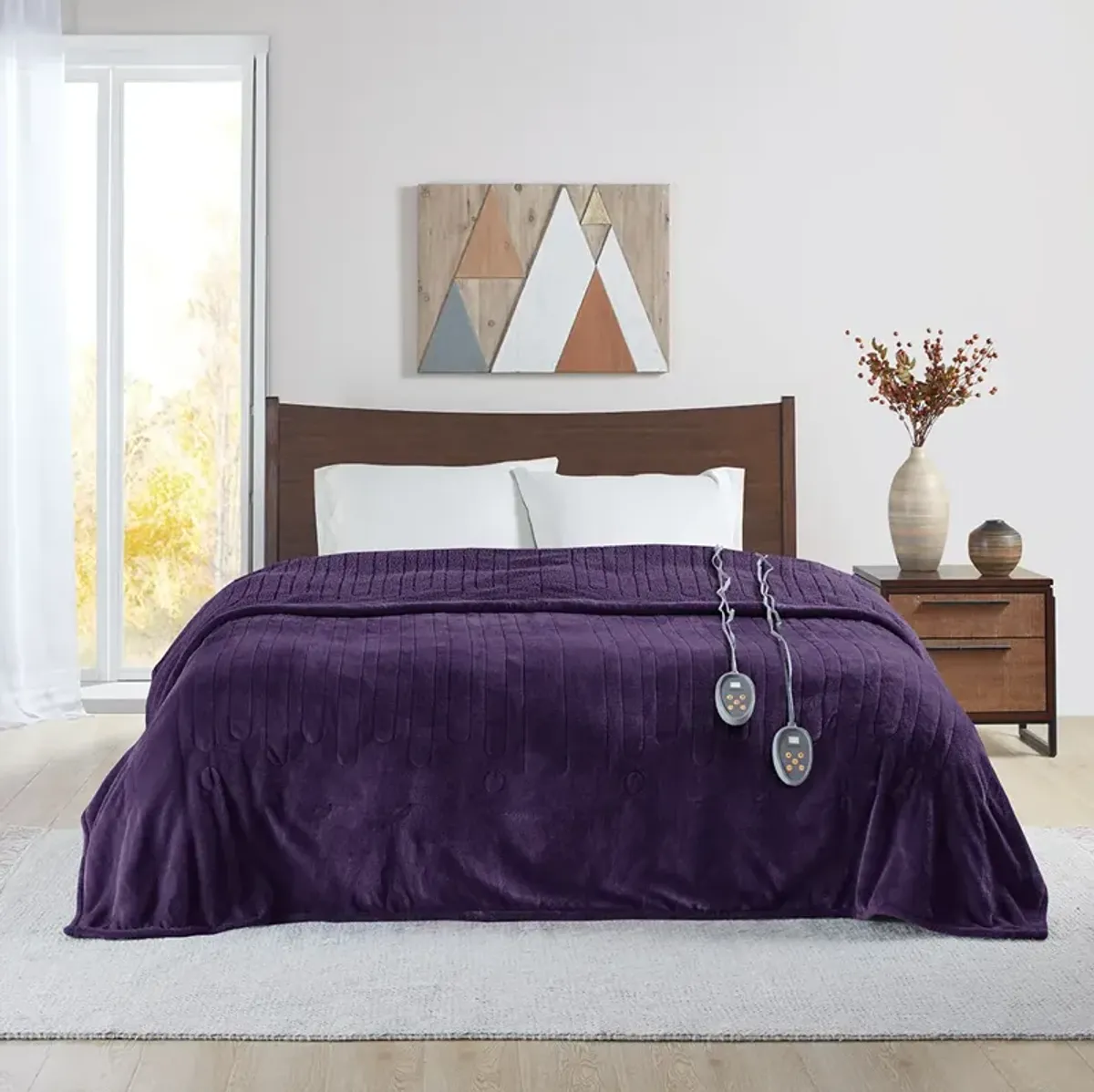 Beautyrest Heated Microlight to Berber Purple Blanket