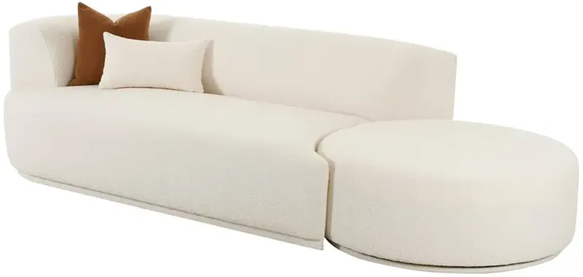 Fickle Cream Boucle 2-Piece Chaise Modular LAF Sofa