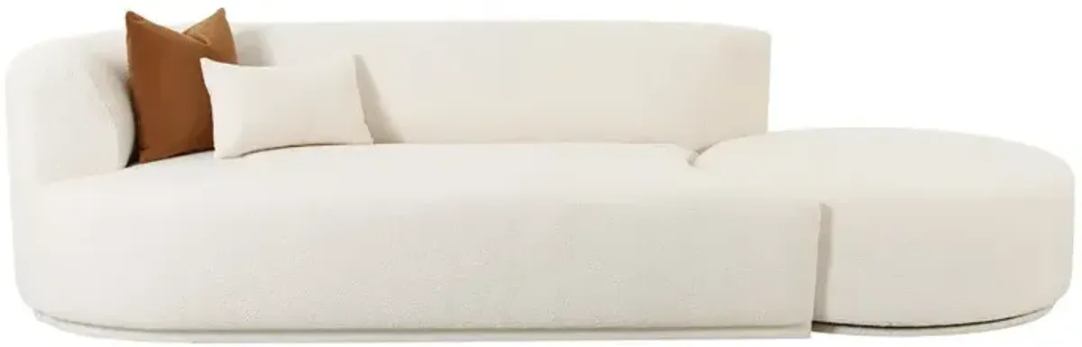 Fickle Cream Boucle 2-Piece Chaise Modular LAF Sofa