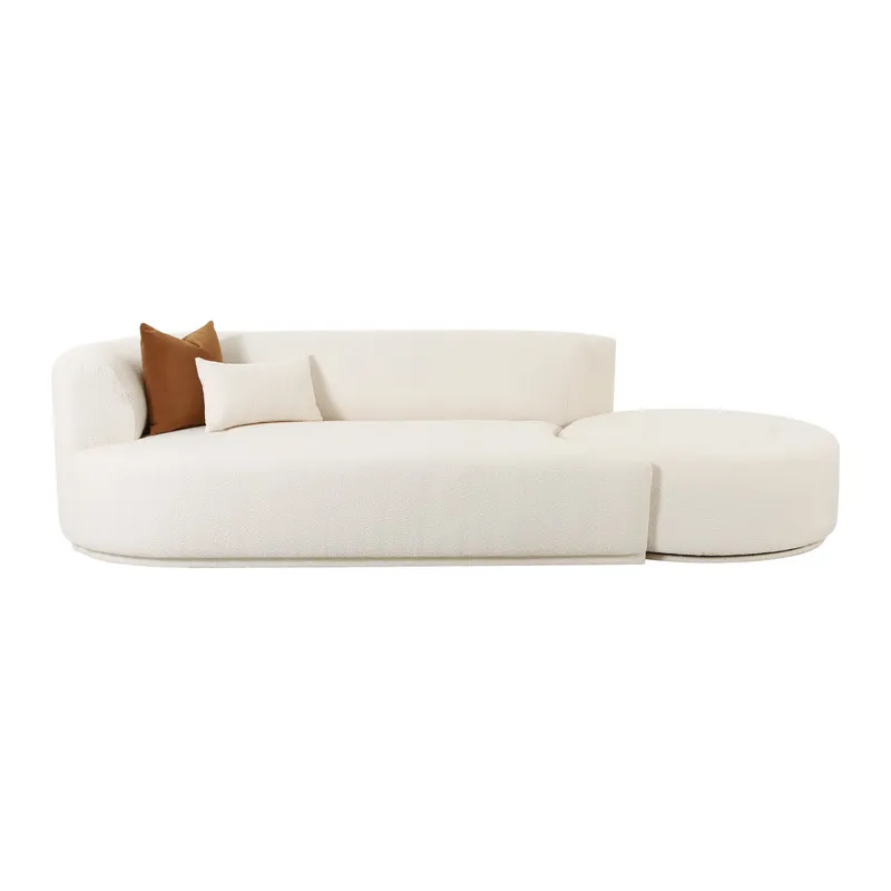 Fickle Cream Boucle 2-Piece Chaise Modular LAF Sofa