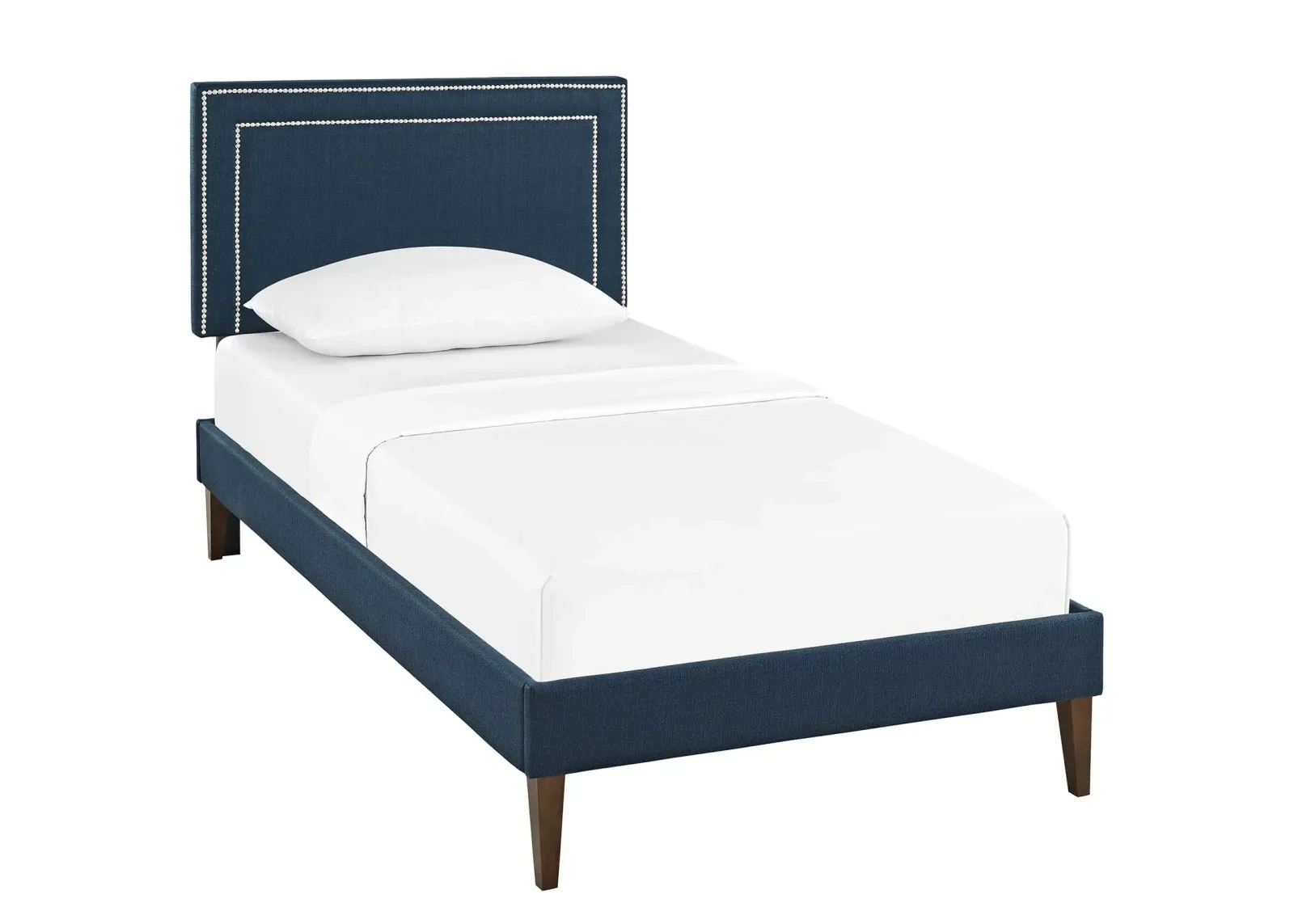 Virginia Twin Fabric Platform Bed with Squared Tapered Legs