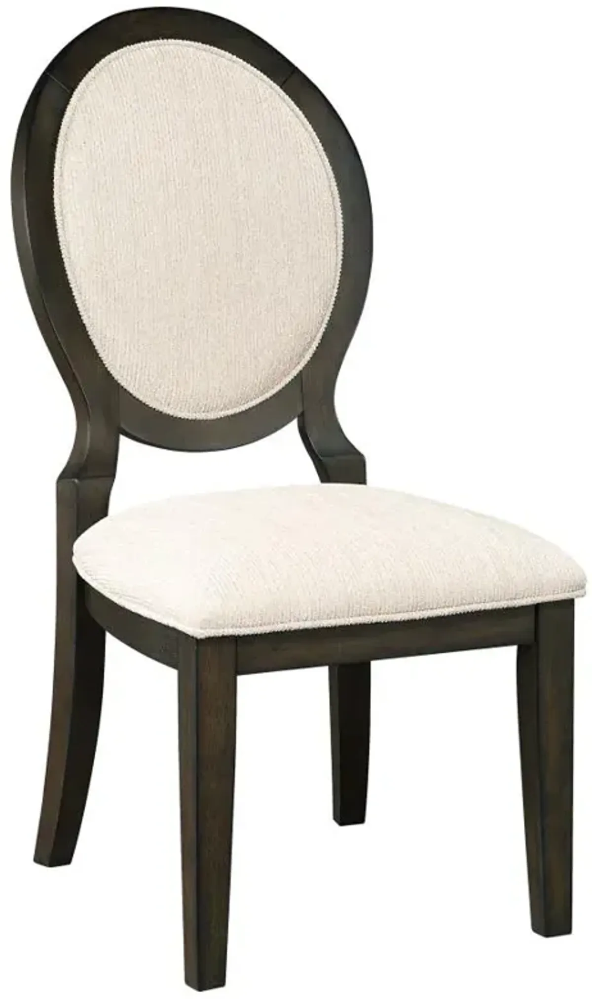 Twyla Upholstered Oval Back Dining Side Chairs Cream and Dark Cocoa (Set of 2)