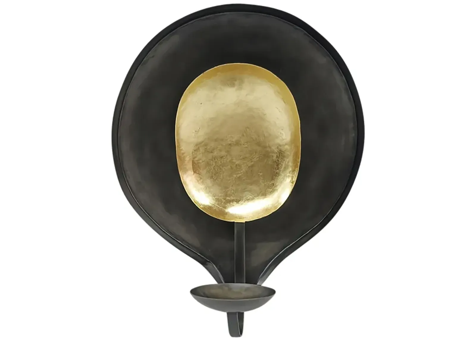 Metal, 15" Round Votive Holder, Black/gold