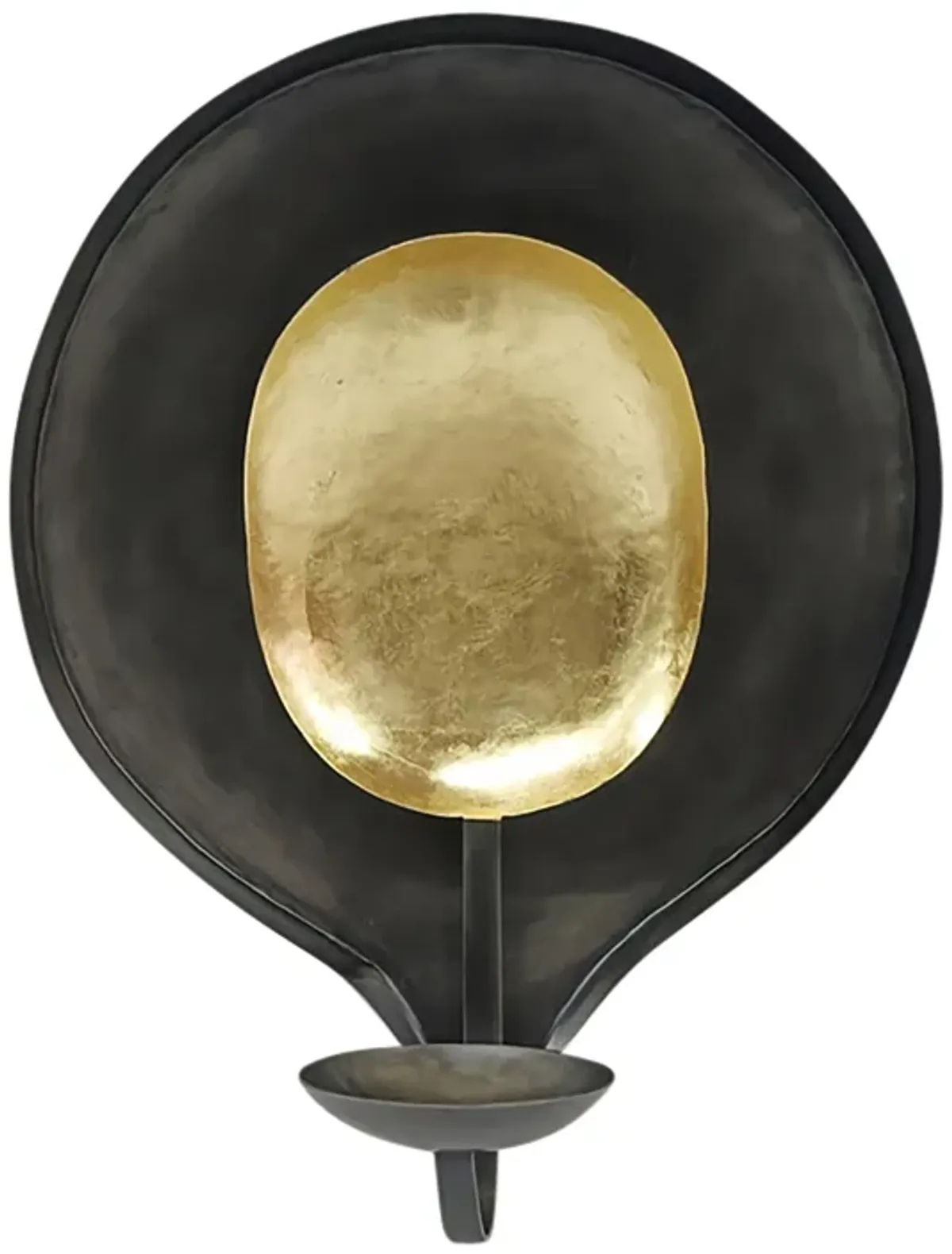 Metal, 15" Round Votive Holder, Black/gold