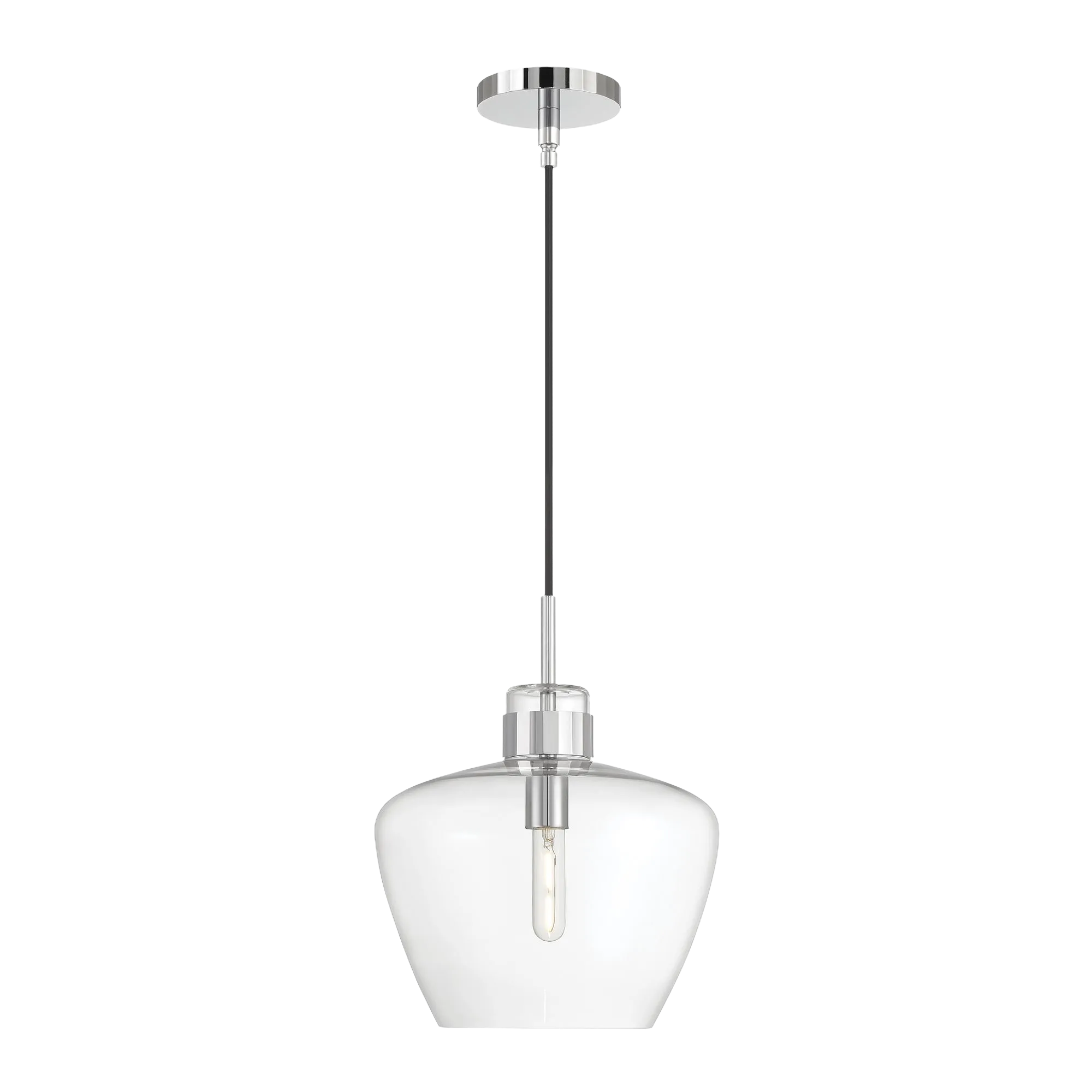 Aurora 1-Light Glass Pendant - Chrome