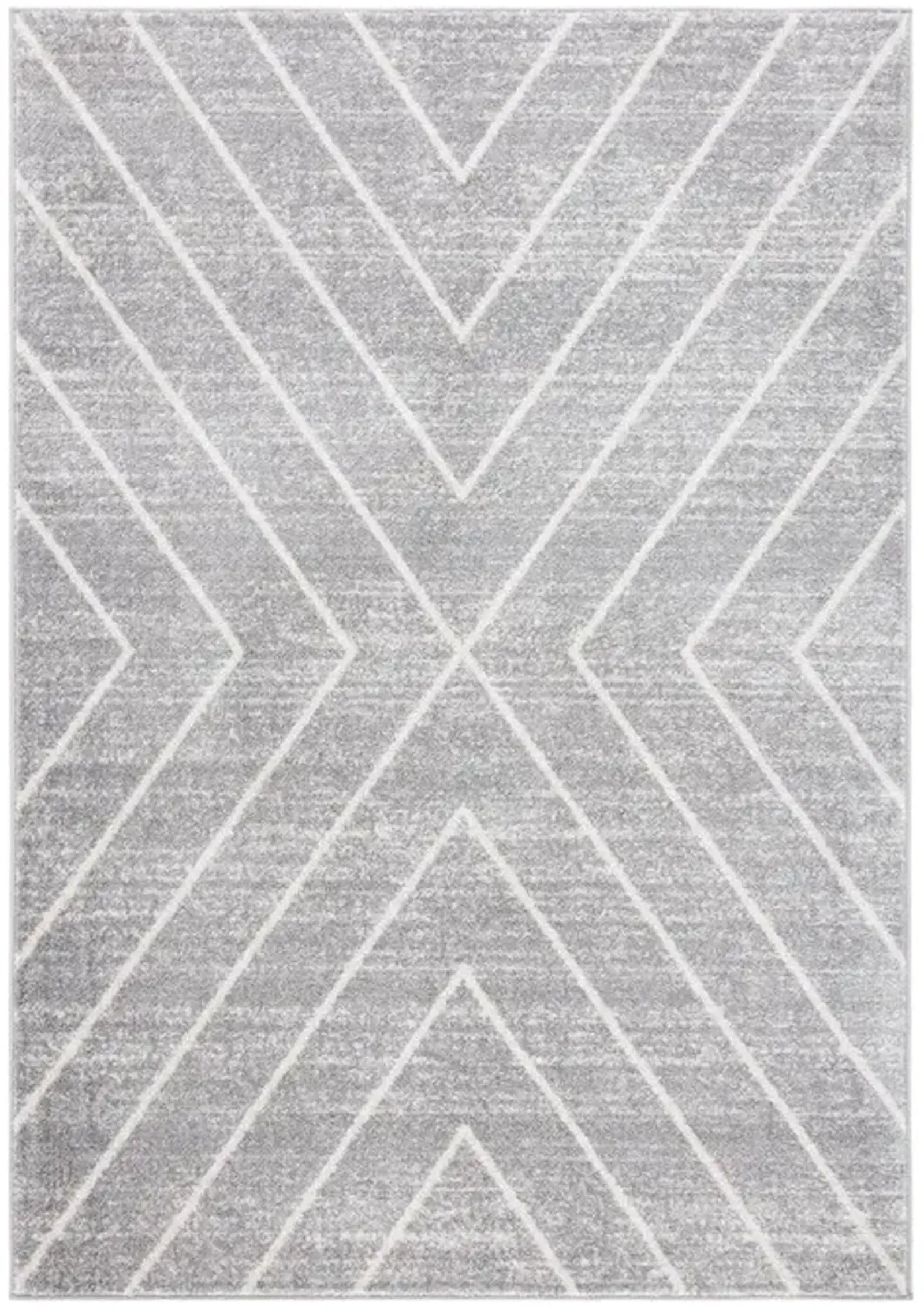 ADIRONDACK Contemporary Grey / Ivory 6' X 6' Round Powerloomed Rug