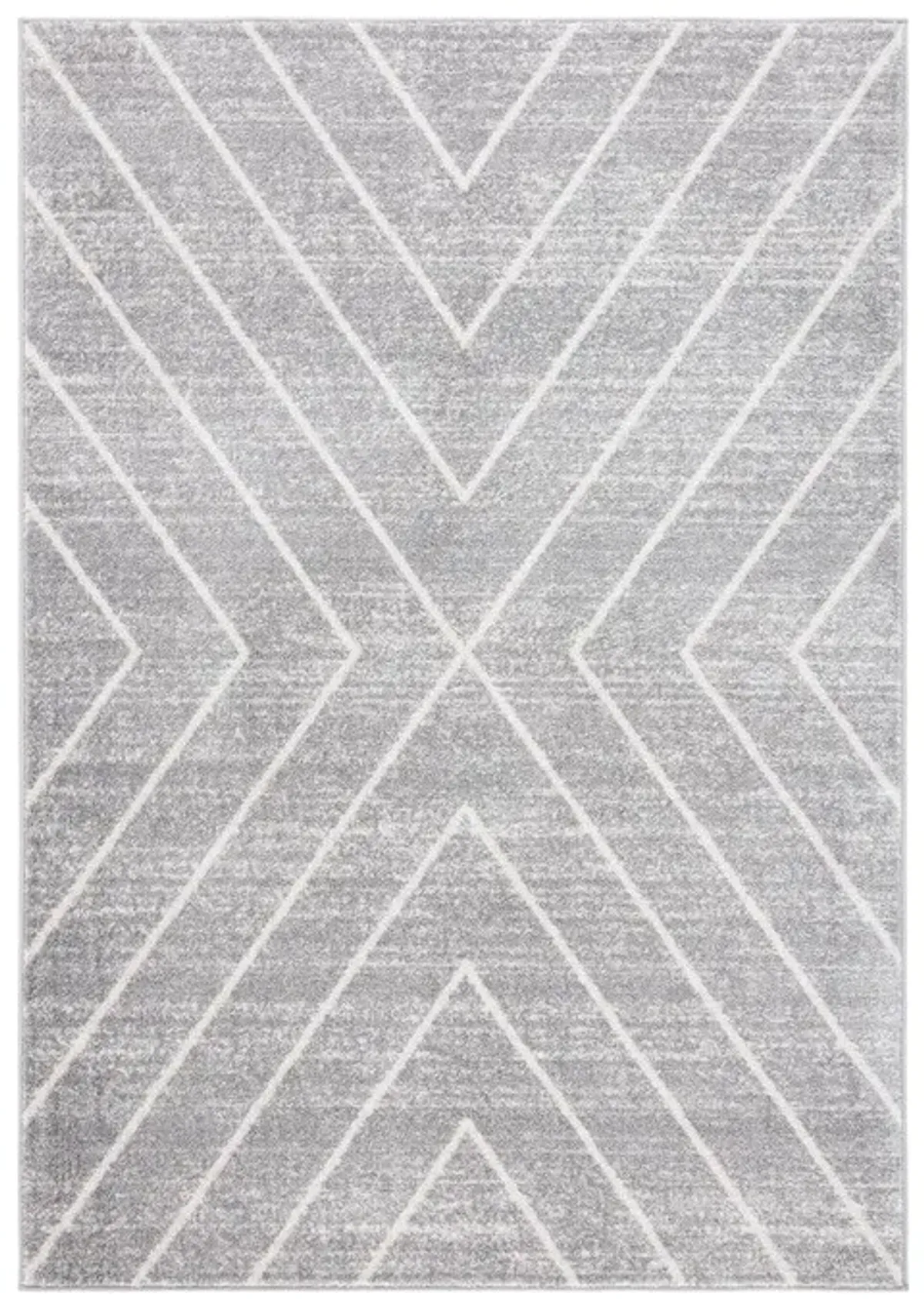 ADIRONDACK Contemporary Grey / Ivory 6' X 6' Round Powerloomed Rug