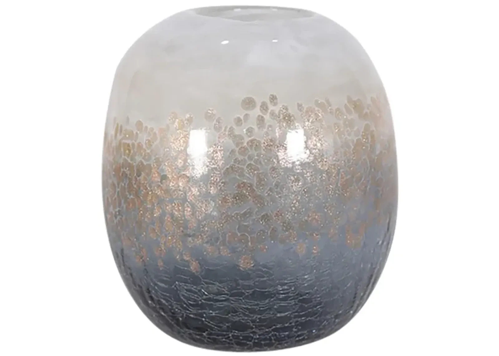 Glass, 8" Crackle Vase, Multi