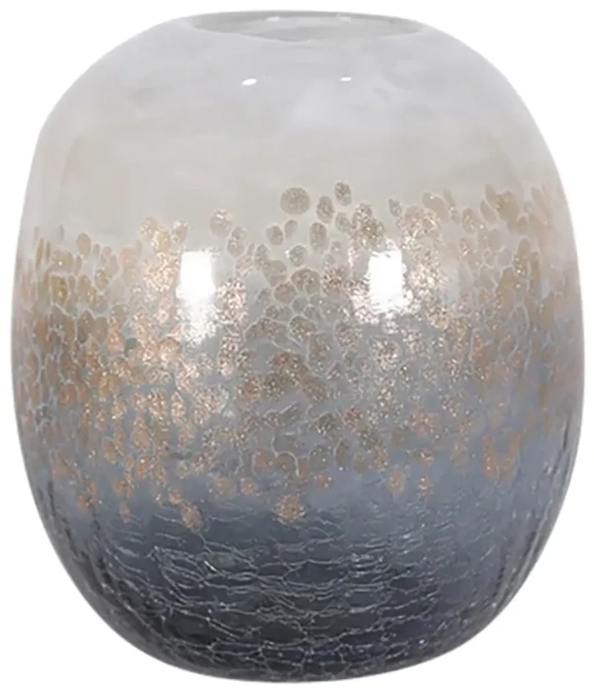 Glass, 8" Crackle Vase, Multi