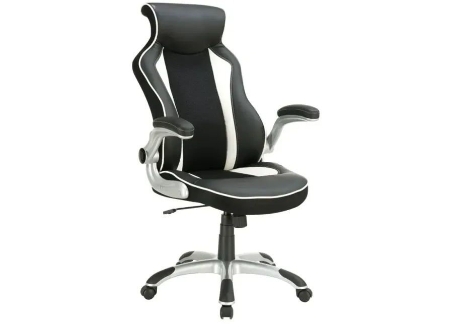 Dustin Adjustable Height Office Chair Black and Silver