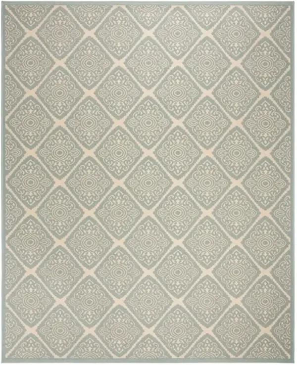 LINDEN 132 Collection LND132L-8 Cream / Aqua 8' X 10'