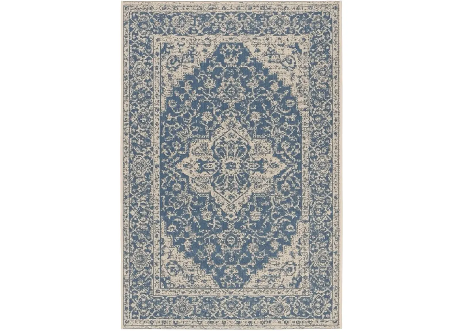 LINDEN 137 Collection LND137M-5 Blue / Creme 5'-3" X 7'-6"