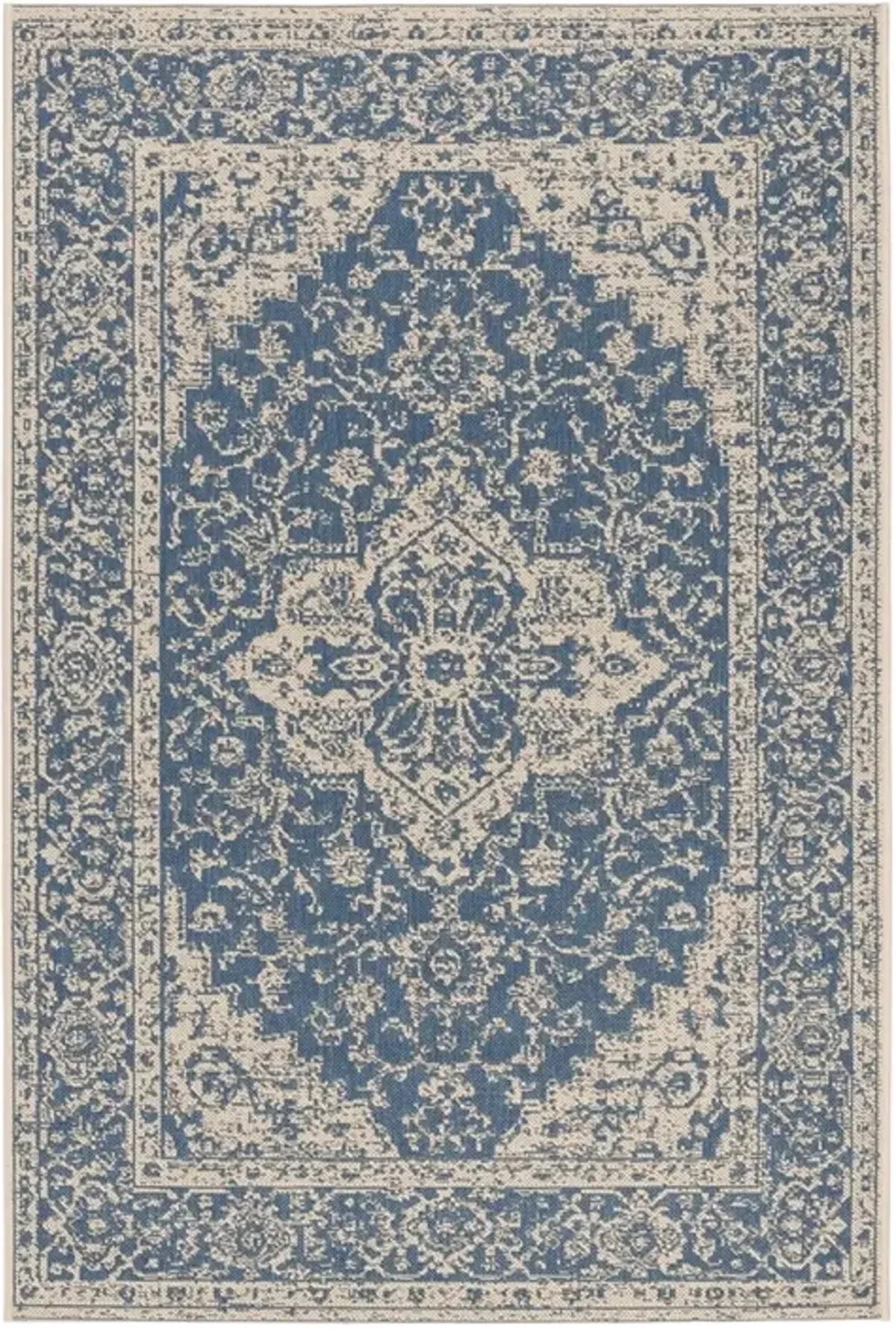 LINDEN 137 Collection LND137M-5 Blue / Creme 5'-3" X 7'-6"