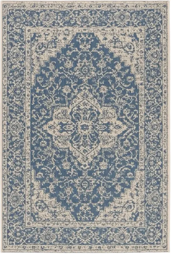 LINDEN 137 Collection LND137M-5 Blue / Creme 5'-3" X 7'-6"