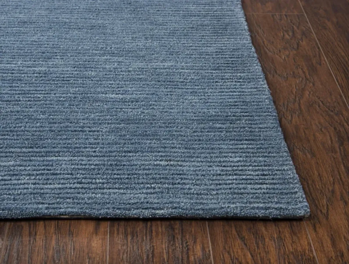 Fifth Avenue Blue Solid Wool 5' x 8' Rectangle Rug