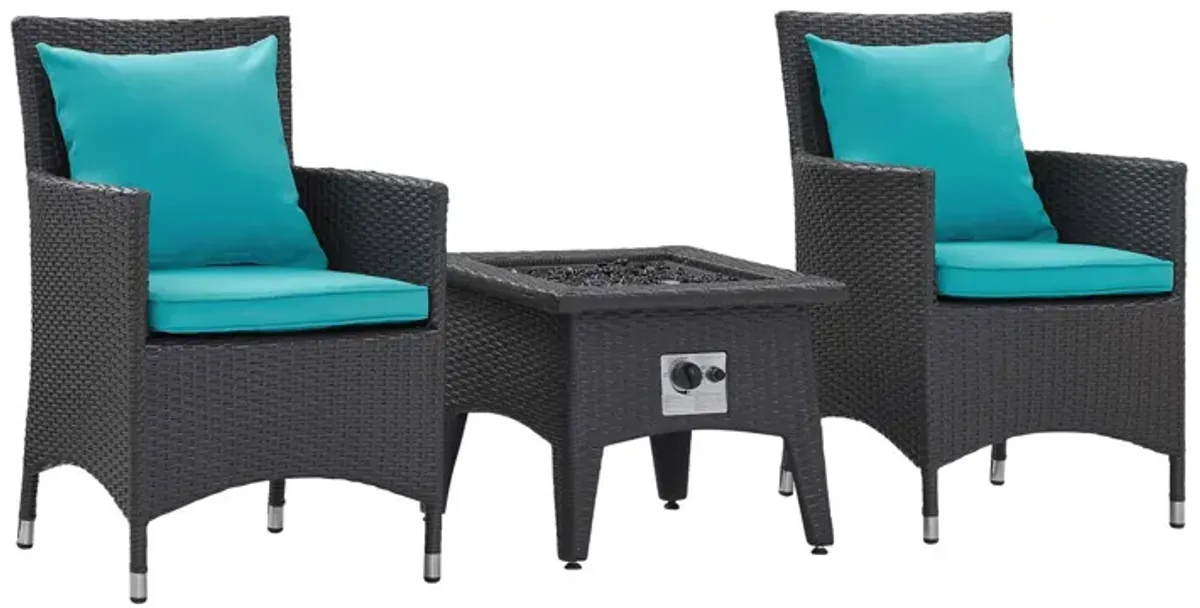 Convene 3 Piece Set Outdoor Patio with Fire Pit