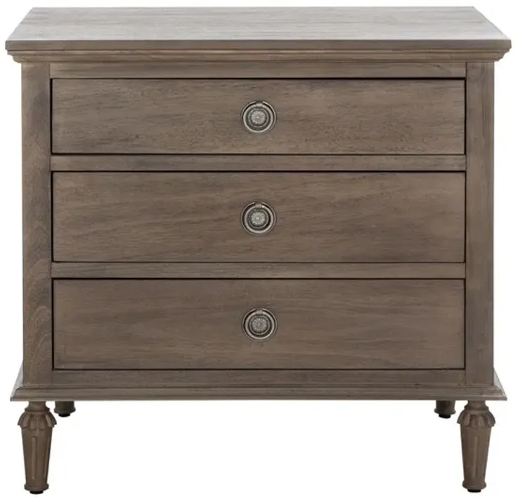 Lisabet 3 Drawer Wood Nightstand