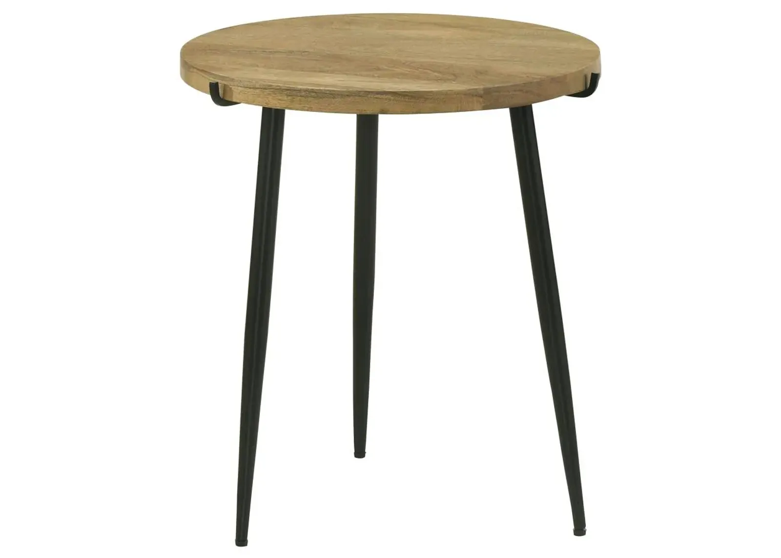 Pilar Round Solid Wood Top End Table Natural and Black