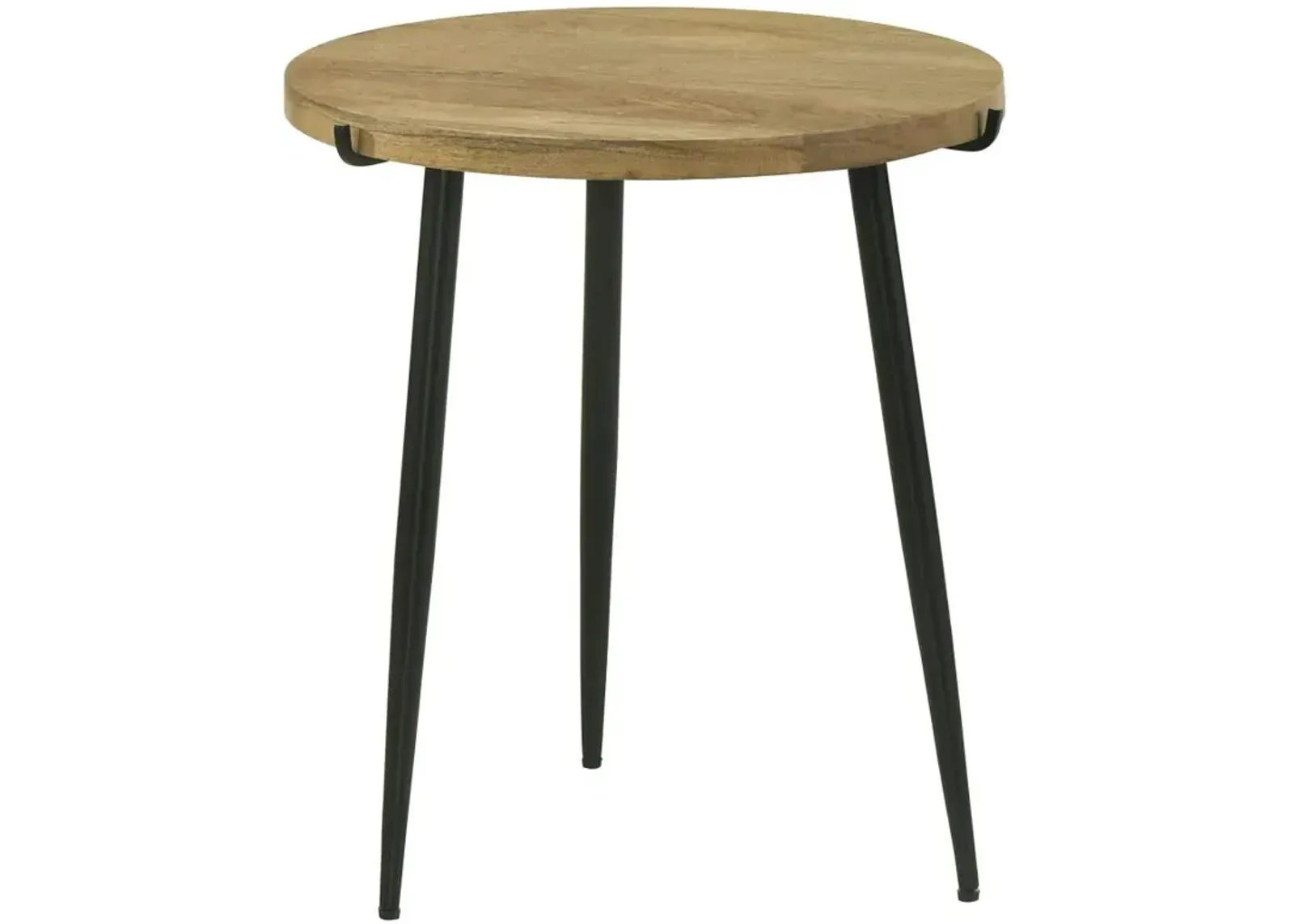 Pilar Round Solid Wood Top End Table Natural and Black