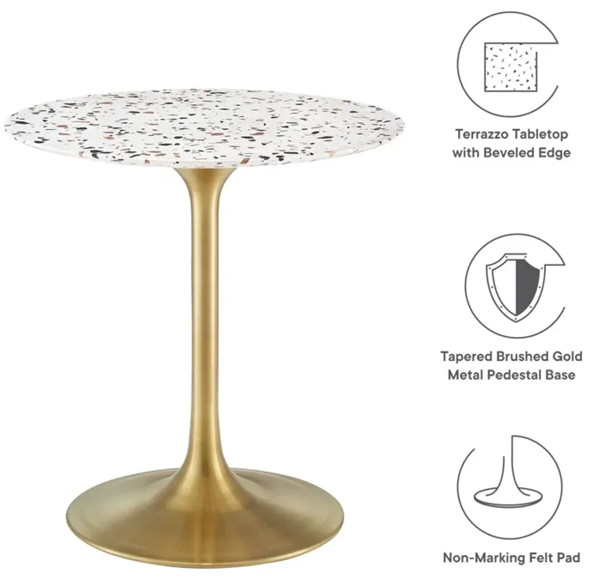 Lippa 28" Round Terrazzo Dining Table