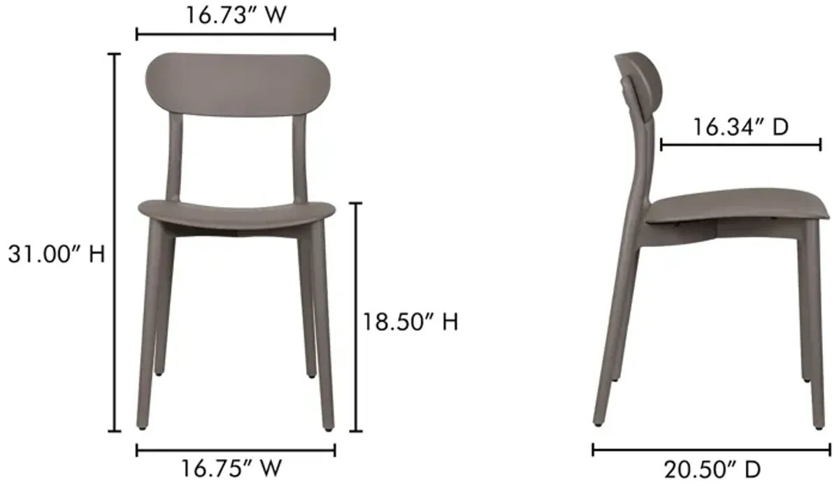 Kent Outdoor Dining Chair Taupe - Set Of Two