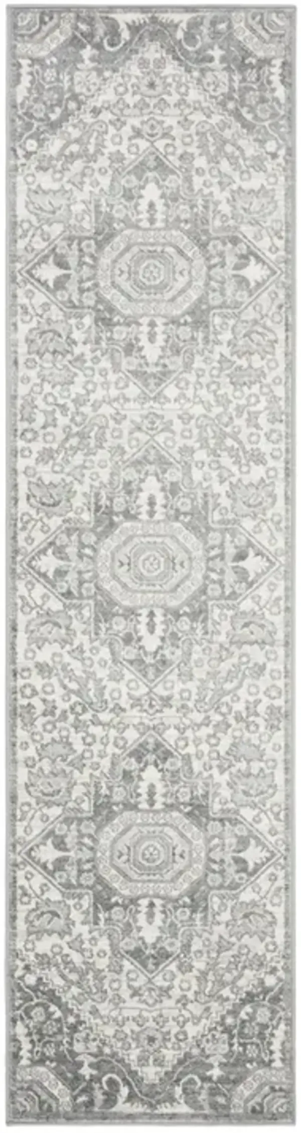 Brentwood 816 Cream / Grey 2' X 20' Runner Powerloomed Rug