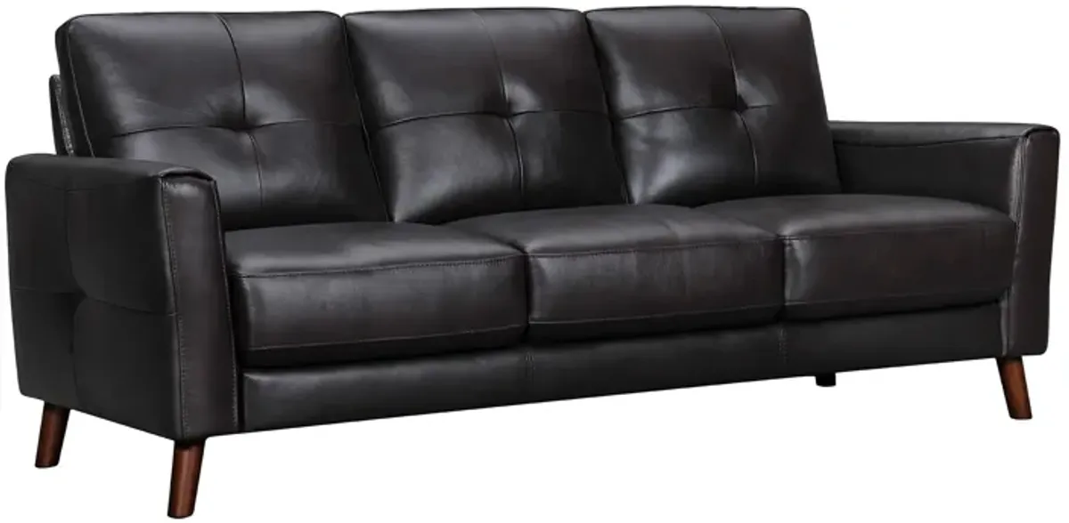 Almafi 82" Brown Leather Sofa