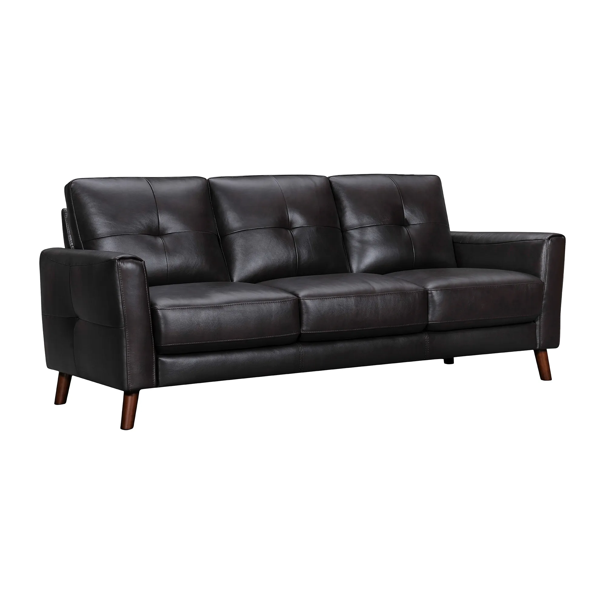 Almafi 82" Brown Leather Sofa