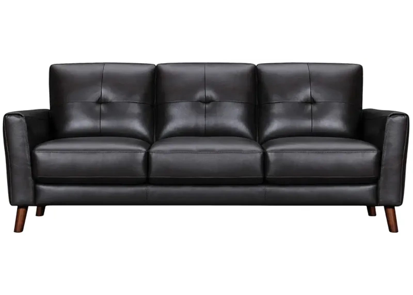 Almafi 82" Brown Leather Sofa