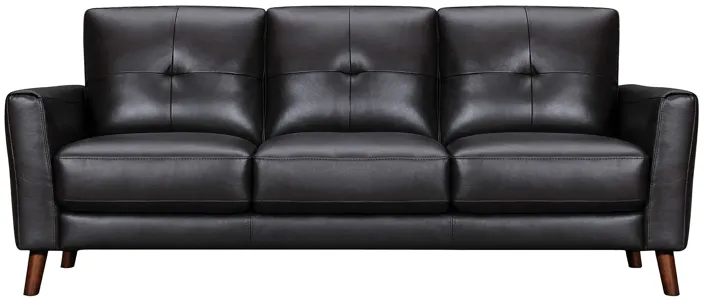 Almafi 82" Brown Leather Sofa