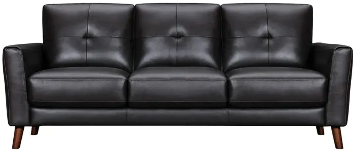 Almafi 82" Brown Leather Sofa