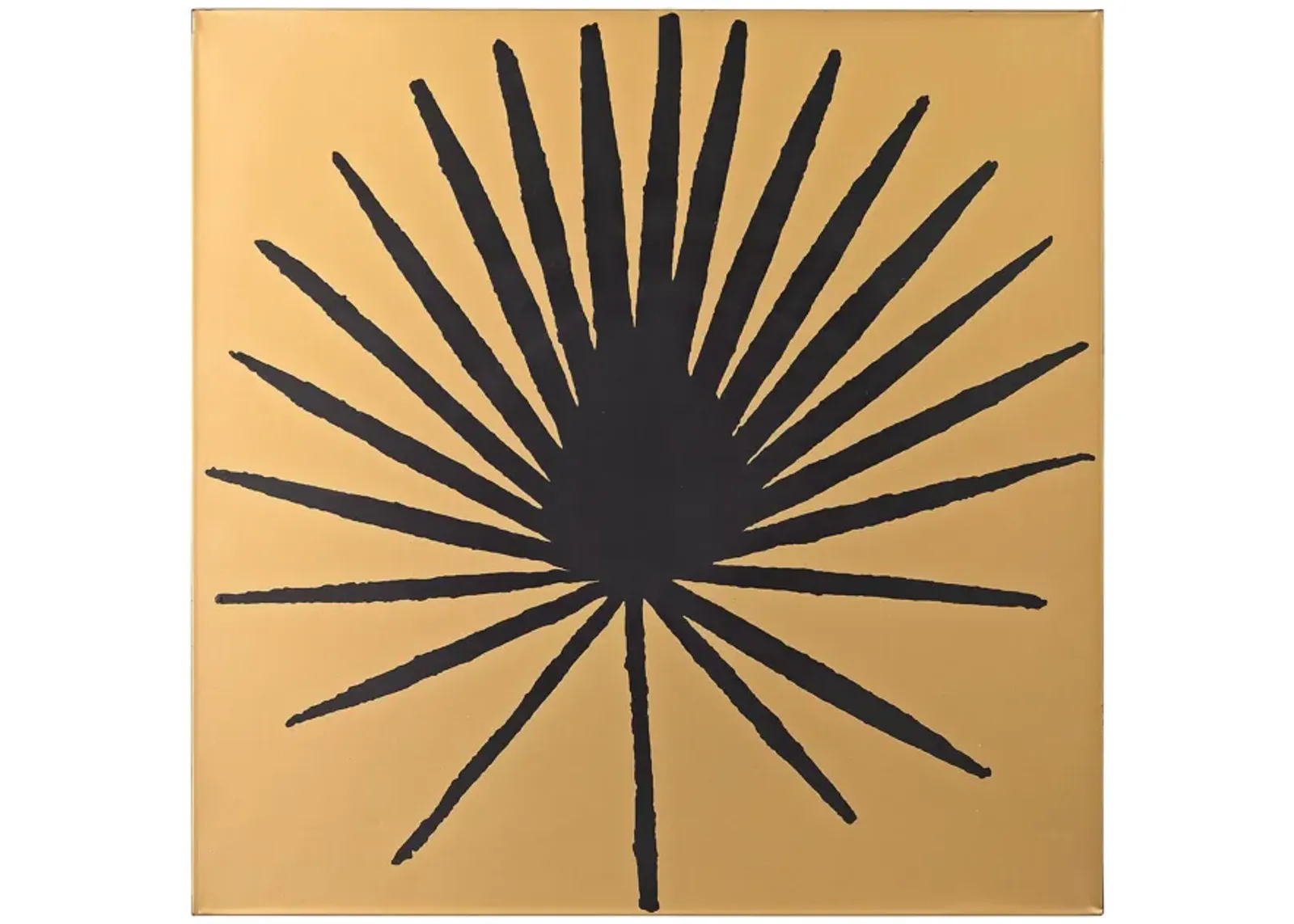 Palm Frond on Metallic Gold Wood