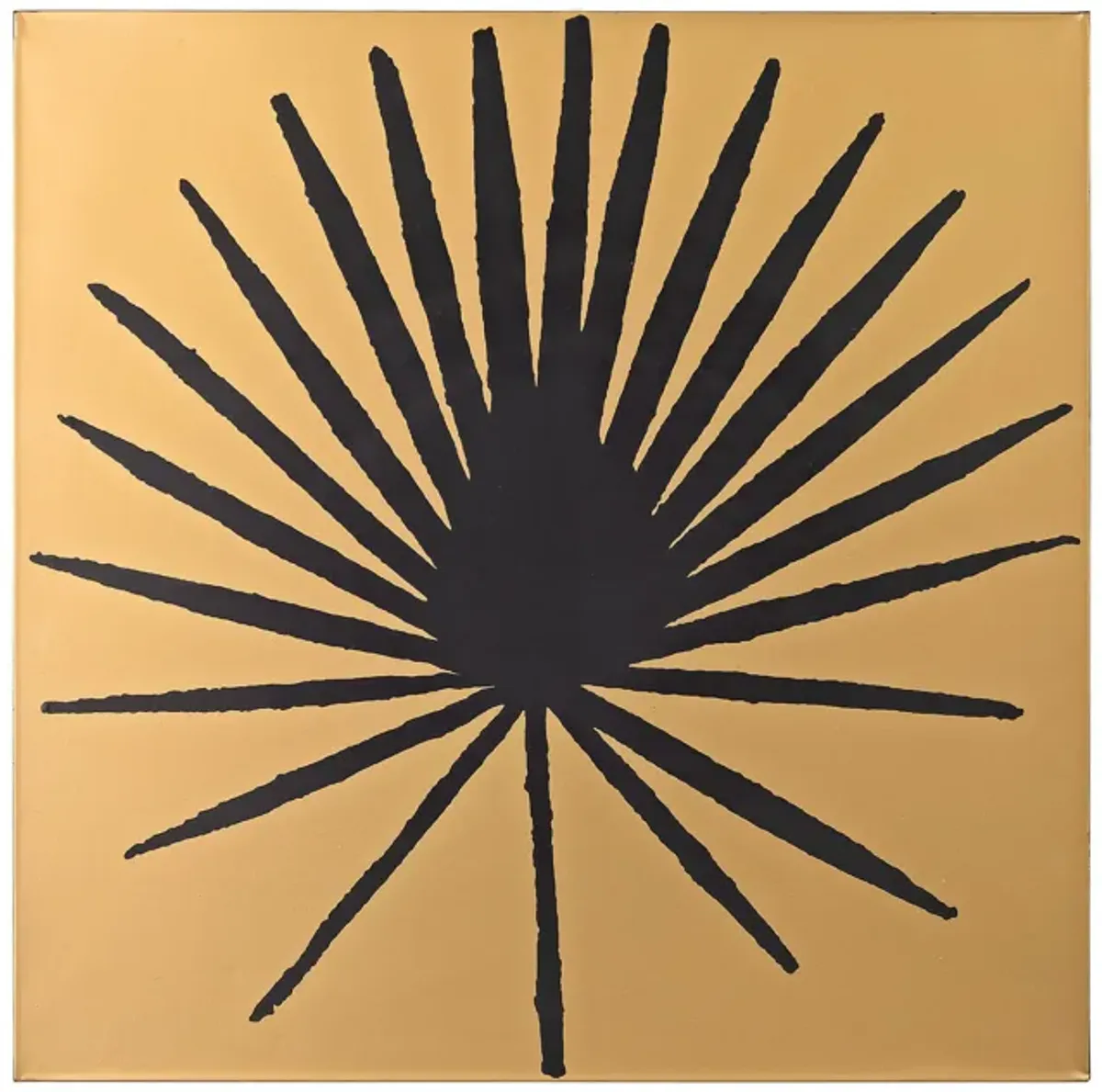 Palm Frond on Metallic Gold Wood