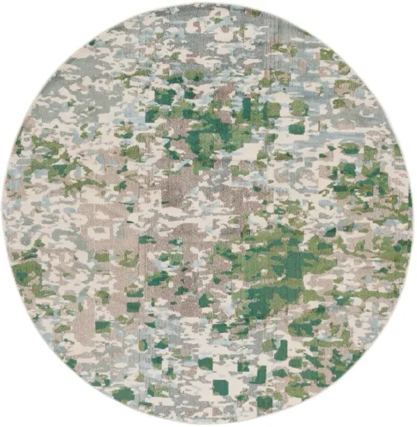 MONACO 225 GREEN  6'-7' x 6'-7' Round Round Rug