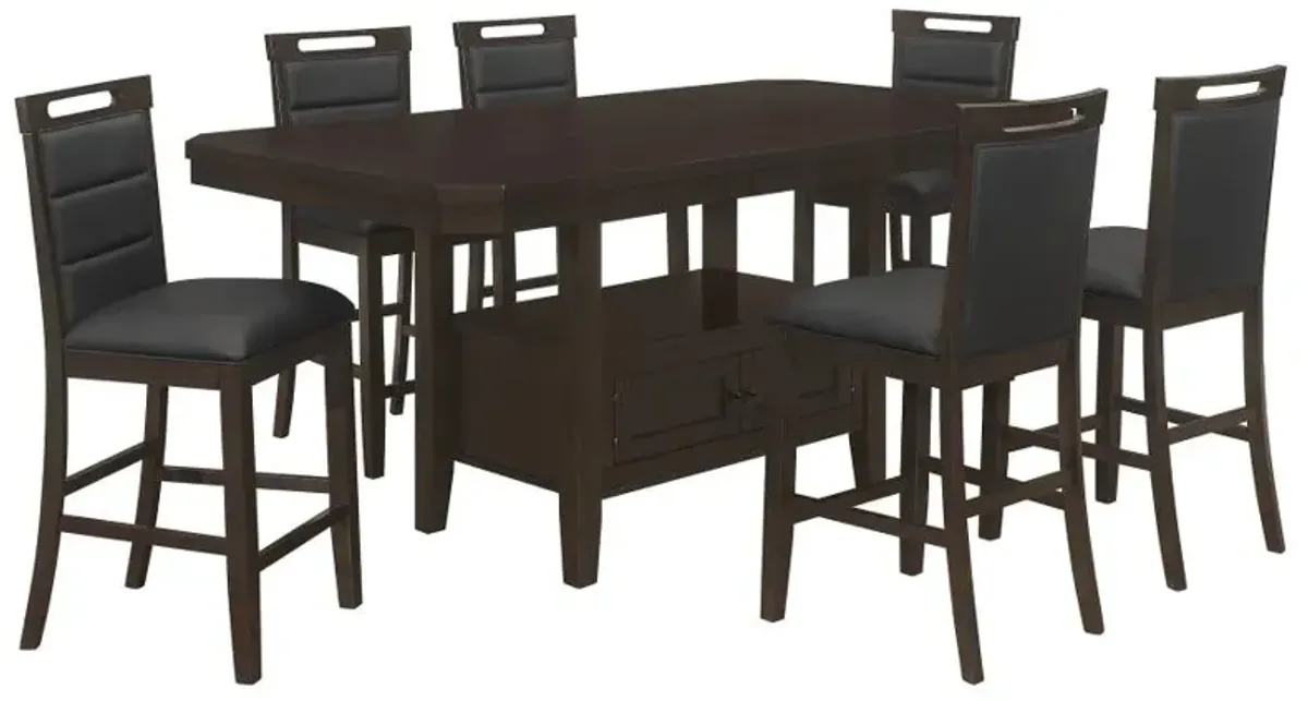 Prentiss 5-piece Rectangular Counter Height Dining Set with Butterfly Leaf Cappuccino