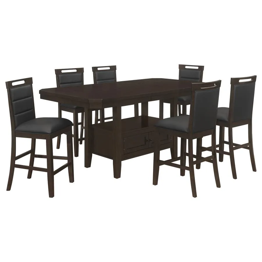 Prentiss 5-piece Rectangular Counter Height Dining Set with Butterfly Leaf Cappuccino