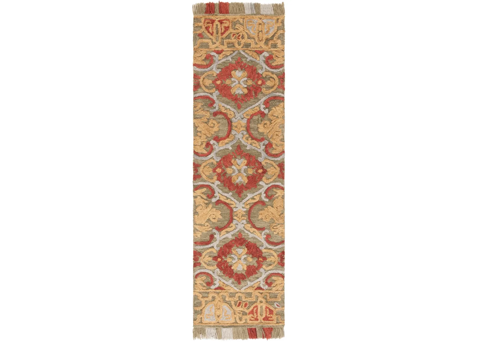 BLOSSOM 422 GREEN  2'-3' x 8' Runner Rug