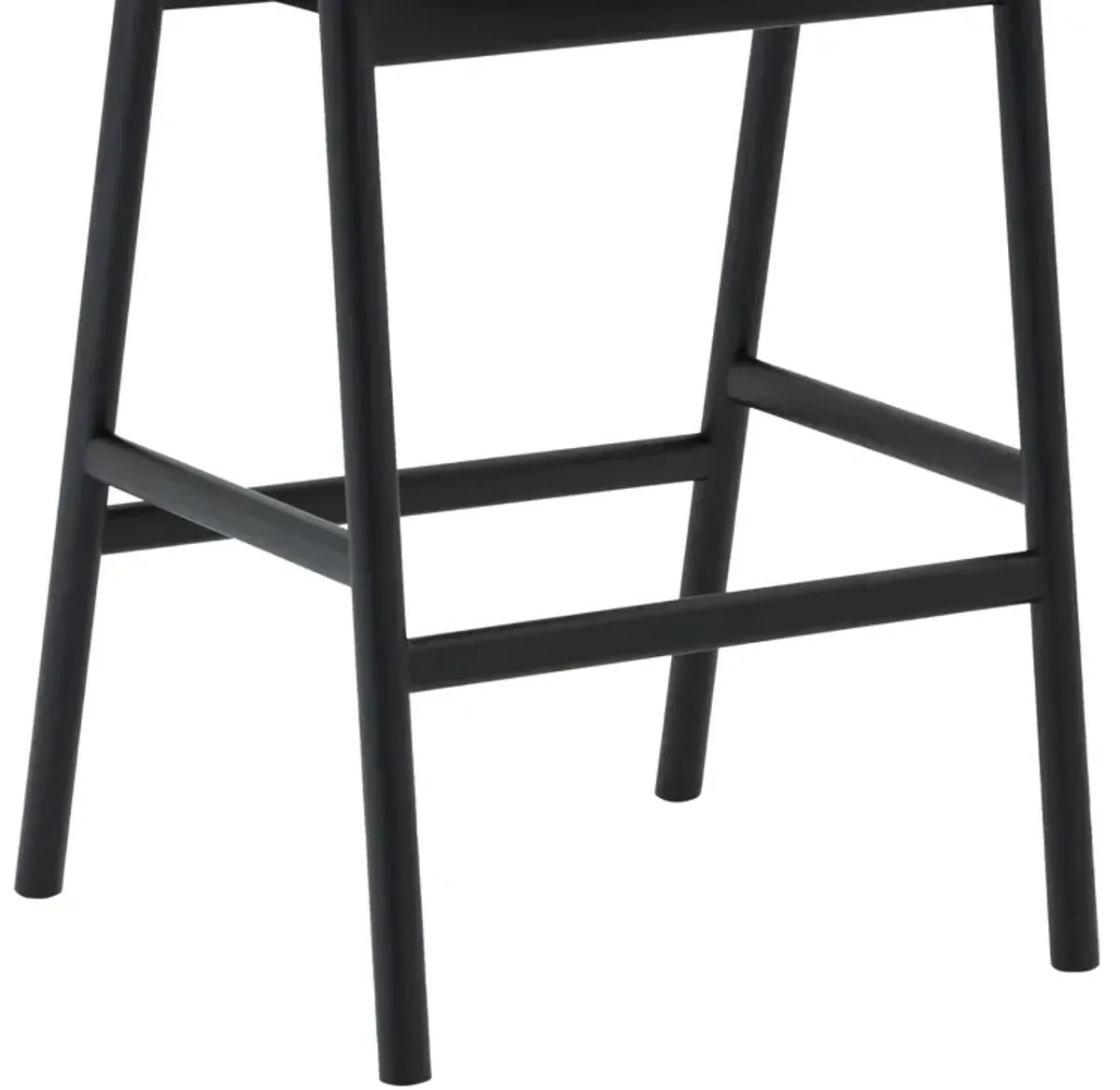 Apache Black Oak Wood and Faux Leather Bar Stool