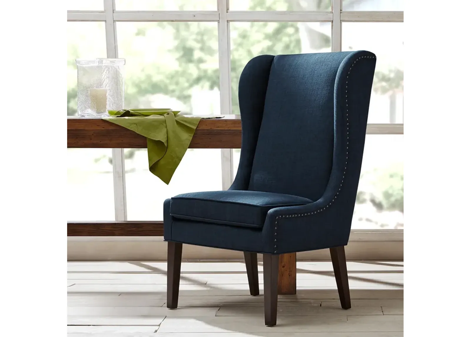 Madison Park Garbo Dark Blue Captains Dining Chair