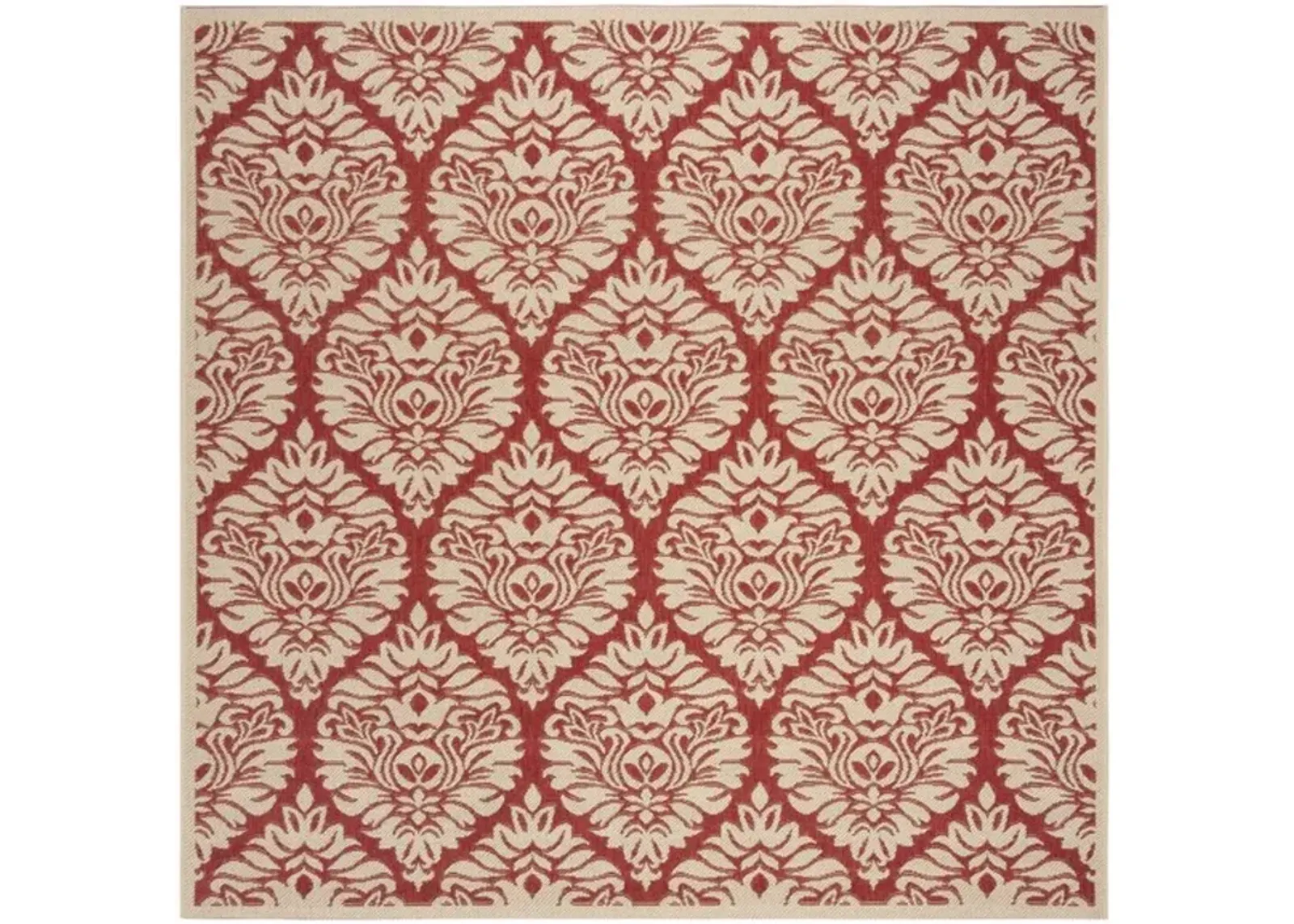 LINDEN 135 Collection LND135Q-6SQ Red / Creme 6'-7" X 6'-7" Square