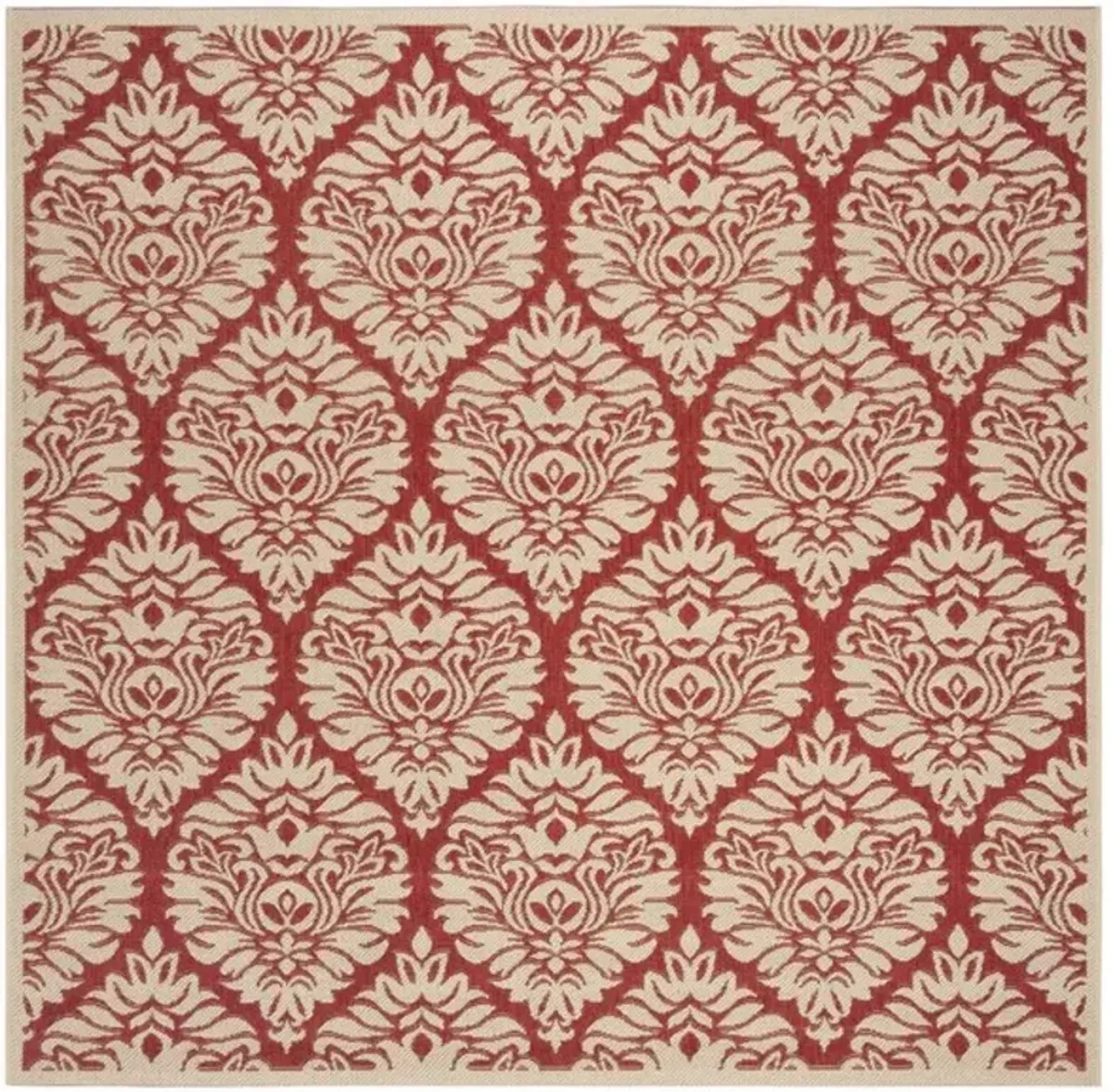 LINDEN 135 Collection LND135Q-6SQ Red / Creme 6'-7" X 6'-7" Square