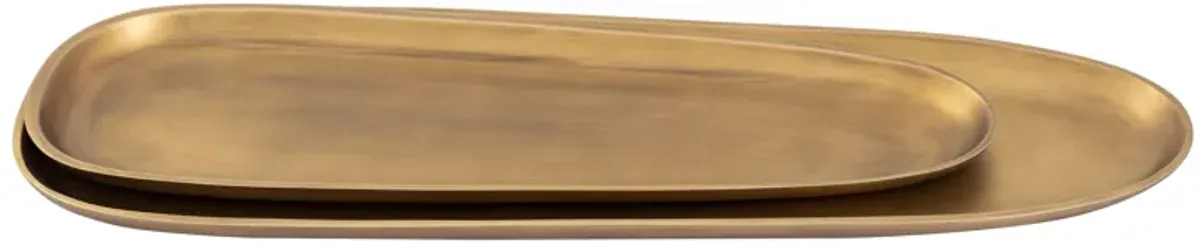 Blain Tray  -  Set of 2 Brass - Set of 2