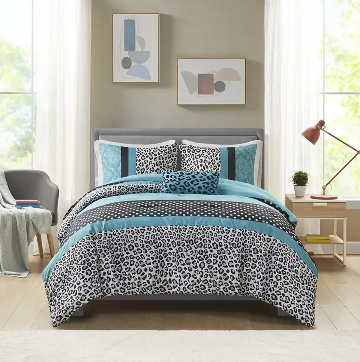 Mi Zone Chloe Teal Comforter Set