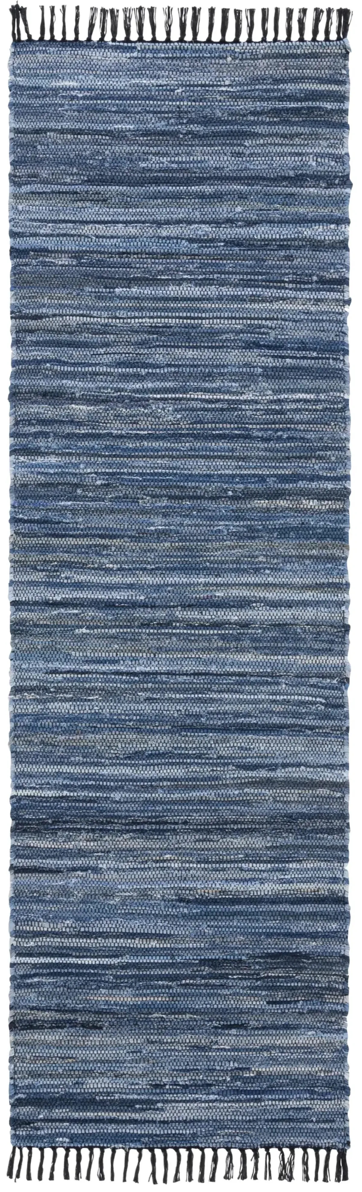 RAG RUG 301 BLUE  2'-3' x 8' Runner Rug