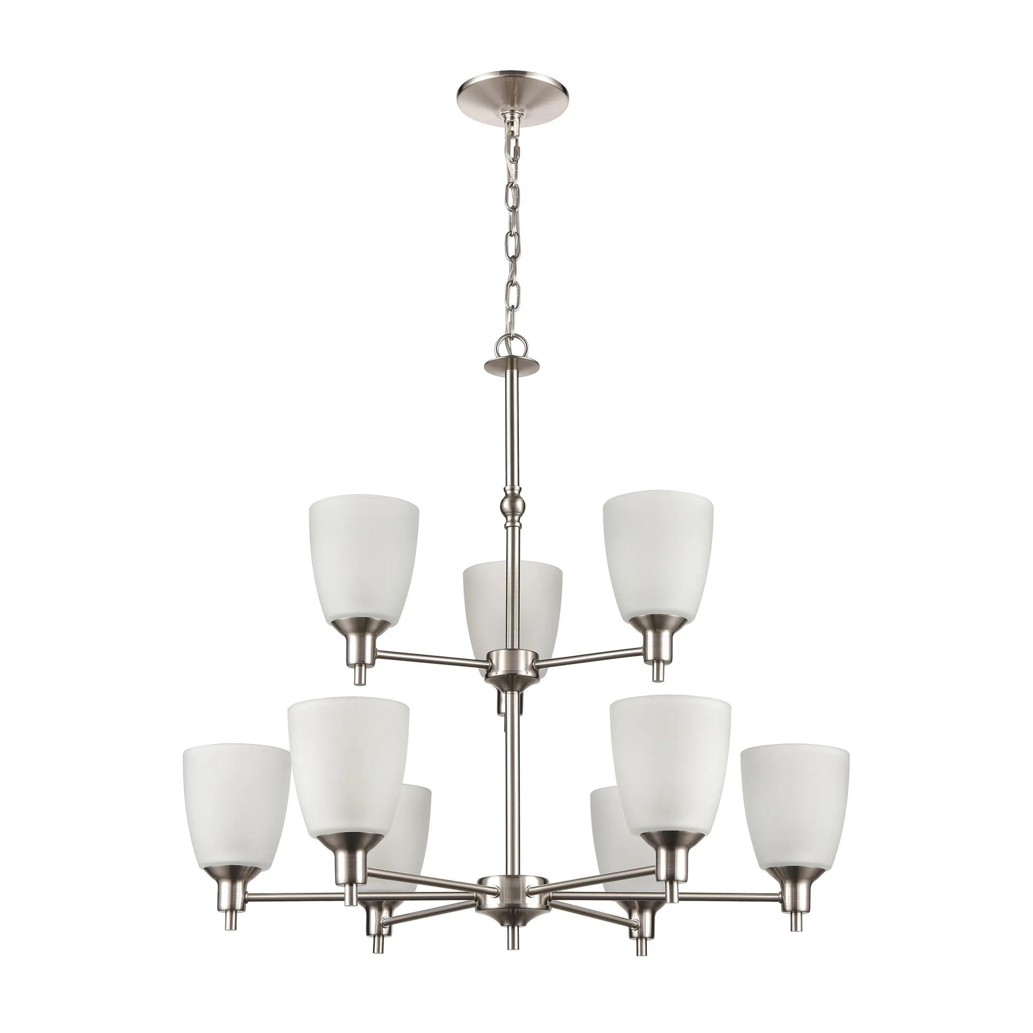 Jackson 29" Wide 9-Light Chandelier - Brushed Nickel