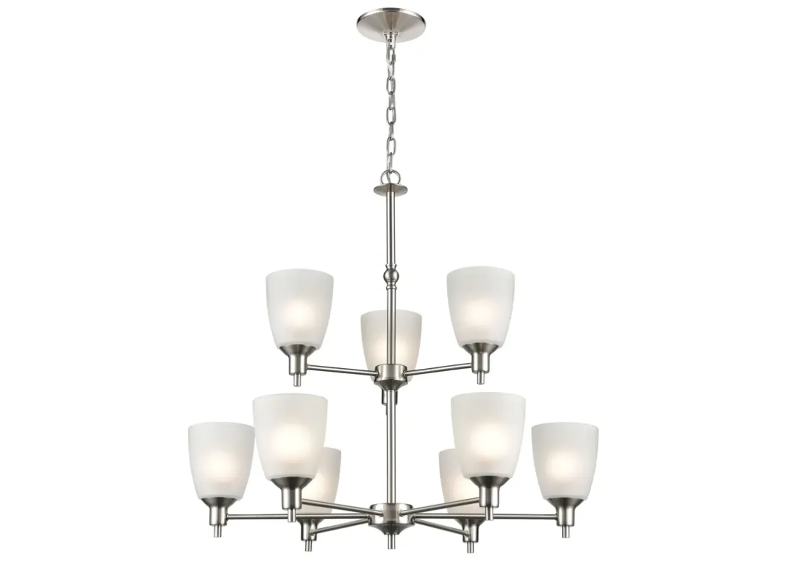 Jackson 29" Wide 9-Light Chandelier - Brushed Nickel