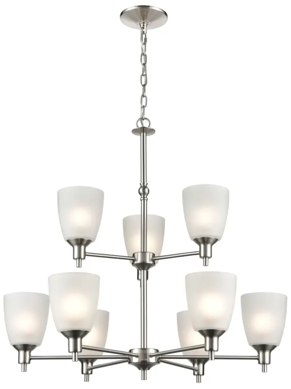 Jackson 29" Wide 9-Light Chandelier - Brushed Nickel